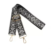 Skulderreim 130cm, svart/hvit