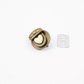 Veskelås hjerte 35x30mm, antikkgull