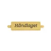 Metallmerke 40x12mm "håndlaget", gull