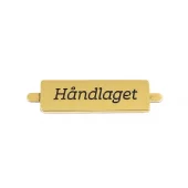 Metallmerke 40x12mm "håndlaget", gull