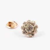 Pin Ø15mm, diamanter gull