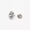 Pin Ø15mm, diamanter sølv