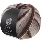 103 Cosy Socks soft stripes - brun/beige