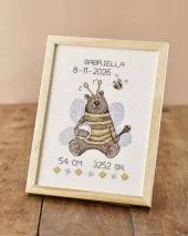 Bamsebie fødselsbilde, bilde 18x24cm