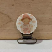 Seleklips messing 25mm, it's a girl