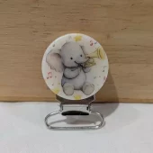 Seleklips sølv 25mm, elefant