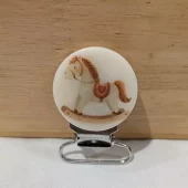 Seleklips sølv 25mm, gyngehest