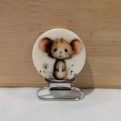 Seleklips sølv 25mm, mus