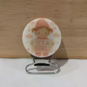 Seleklips sølv 25mm, it's a girl