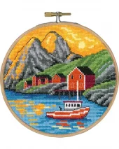 Midnattssol i Lofoten, bilde Ø15cm