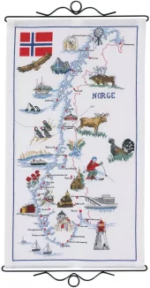 Norgeskart, bilde 32x57cm