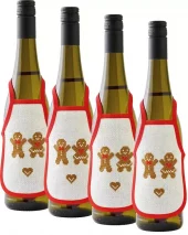 Pepperkaker, flaskeforkle 4-pk 10x15cm