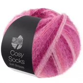108 Cosy Socks soft stripes - cerise/rosa
