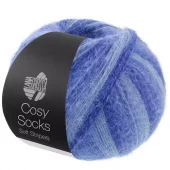 109 Cosy Socks soft stripes - blå/lys blå
