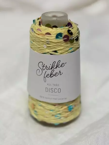 131M Disco - lys gul m/rainbow-paljetter