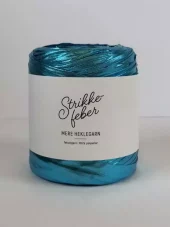18 Mere heklegarn - turkis, metallisk (på begge sider)