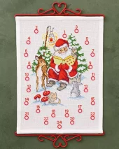 Julenissen leser bok, adventskalender 32x44cm