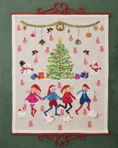 Nissebarn og gjess, adventskalender 48x59cm