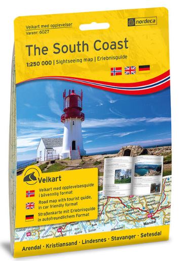 Veikart med opplevelser The south coast