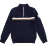 Woolland Hemsedal Knitted Half Zip Kids - Dark Blue