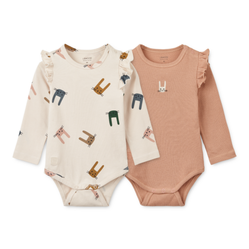 Liewood Yanni Printed Body 2pk - Bunny Sand/Pale Tuscany