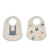 Liewood Tilda Printed Bib 2pk- Bunny/Sandy