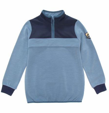 Woolland Moelv Sweater Brushed Fleece Kids - Lake