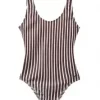 H2O Stripe Swin Suit - Bark