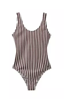 H2O Stripe Swin Suit - Bark