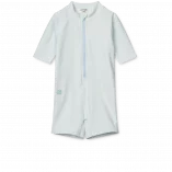 Liewood Max Seersucker Shortsleeve Swim Jumpsuit - Stripe Pure Sky
