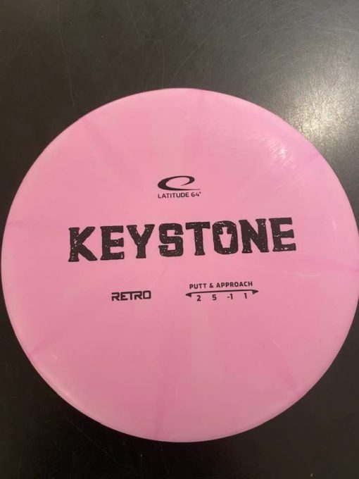 Retro Burst Putter Keystone, 173+, Pink/White Disc Golf