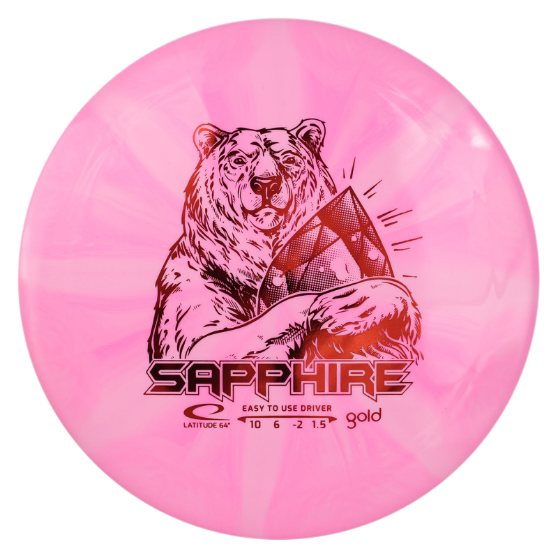 Gold Burst Driver Sapphire, 173+, Pink/White - Latitude 64 Disc Golf