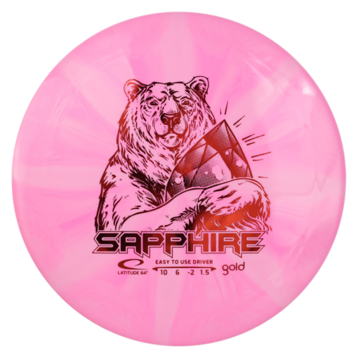 Gold Burst Driver Sapphire, 173+, Pink/White - Latitude 64 Disc Golf