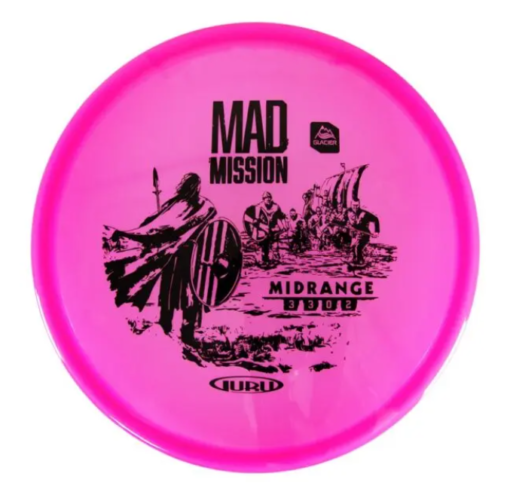 Glacier Line Midrange Mad Mission. 170-175g, Pink - Guru Disc Golf