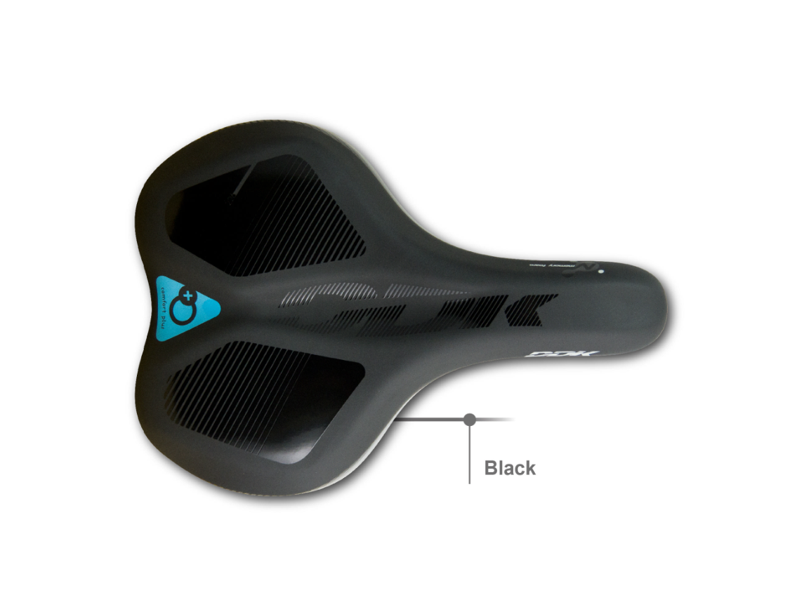 Sadel Hybrid Comfort Plus Bred "Sort/Blå" 266x192mm - DDK