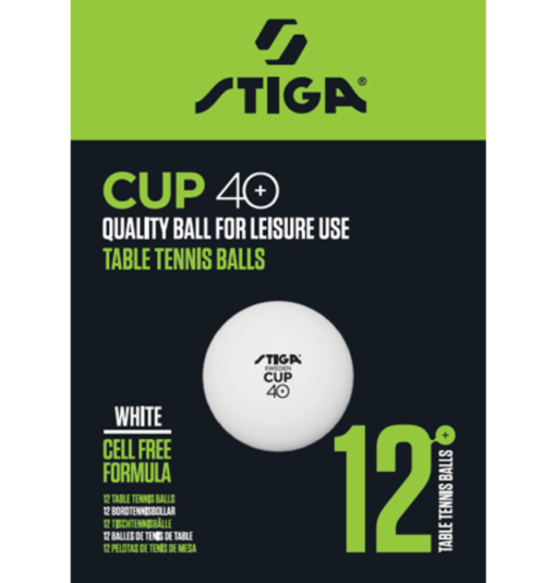 Cup 12-Pack ABS Bordtennisballer "White" - Stiga