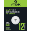 Cup 12-Pack ABS Bordtennisballer "White" - Stiga