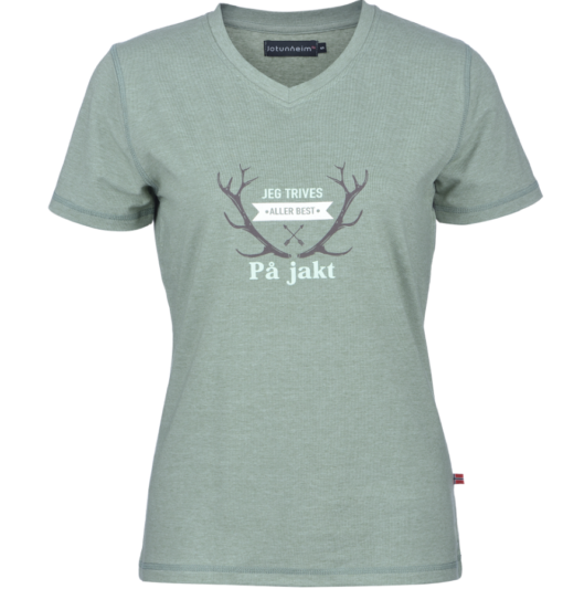Varde t-shirt m print dame "jakt/lily pad" - Jotunheim