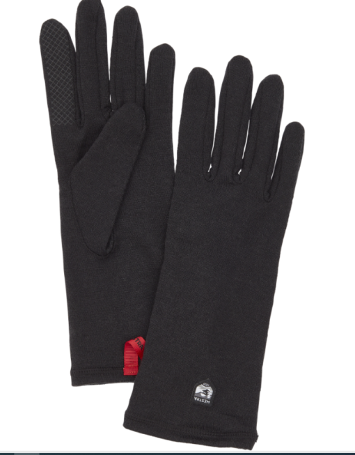 Merino wool liner long-5 finger "black"- hestra