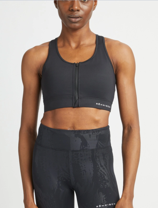 Essential zip sportsbra "black"- Røhnisch