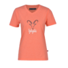 Varde T-Shirt m Print Dame "Geita/Hot Coral" - Jotunheim