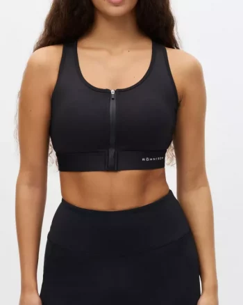Essential Zip Sportsbra "Black" - Röhnisch
