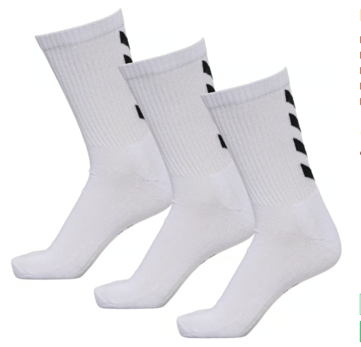 Fundamental 3-pack sock "White"- Hummel