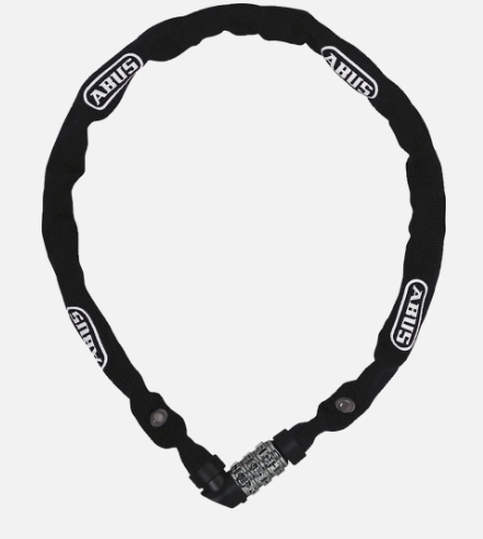 Kjettinglås 1200C/110cm web Black m/kode (Level 2) - Abus