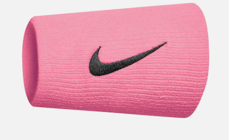 NIKE SWOOSH DOUBLEWIDE WRISTBANDS 2 PK "PINK GAZE/OIL GREY"
