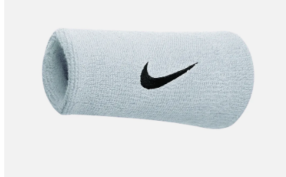 NIKE SWOOSH DOUBLEWIDE WRISTBANDS 2 PK "White"