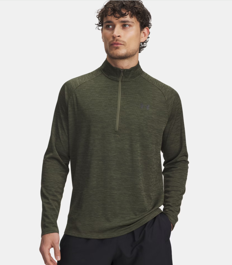 Tech Textured 1/2 Zip "Marine OD Green" - Under Armour