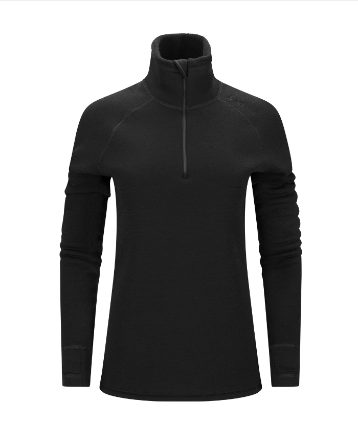 Fleecewool V2 Polo w/zip M´s "Jet Black" - Aclima