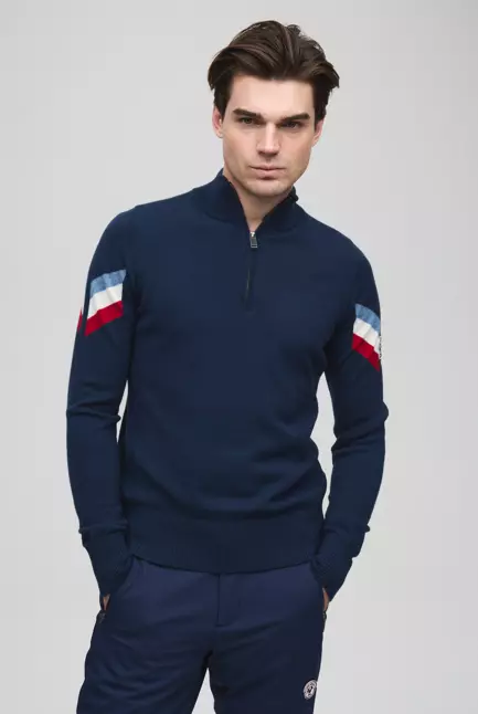 Elias ski polo M "Navy"- Les Arcs