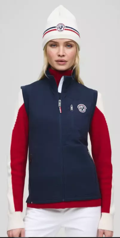 Micheline Fleece Vest w "navy"- Les arce